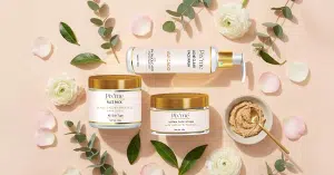 Daily skincare routine steps for glowing skin with cleanser, toner, serum, and moisturizer