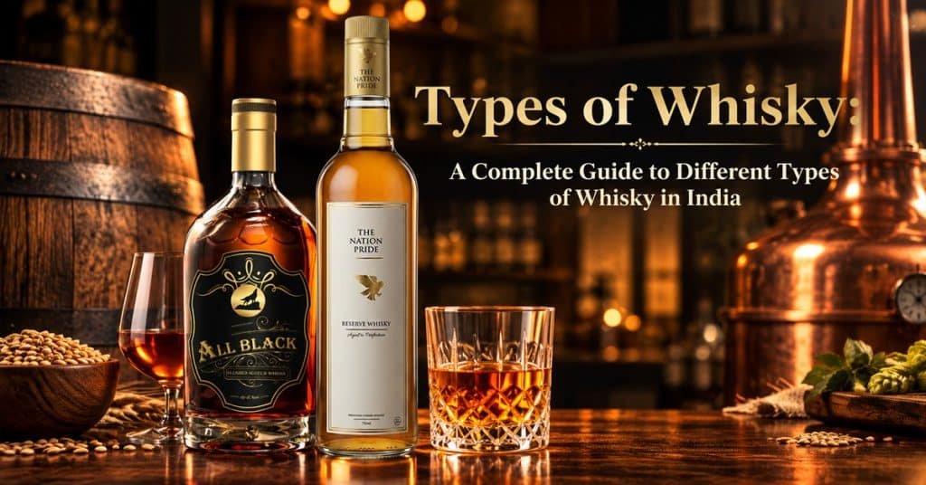Types of whisky from different whisky categories